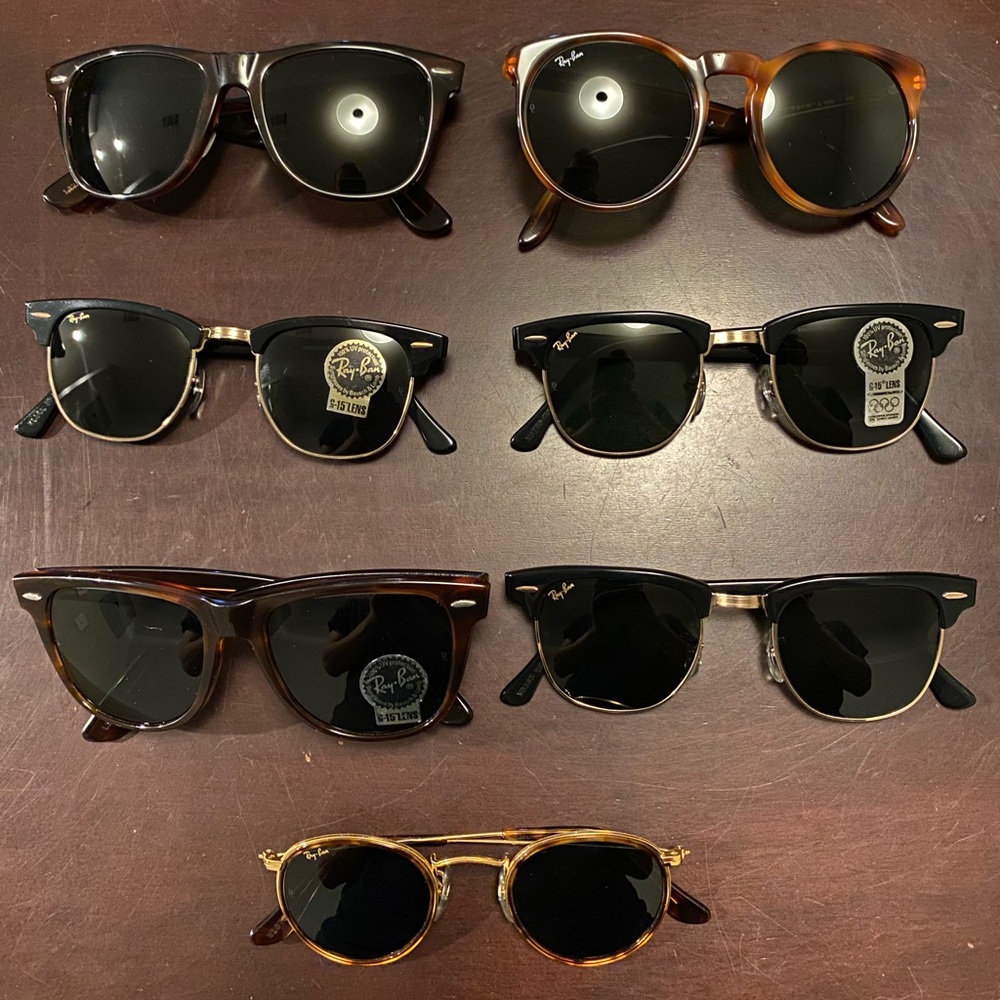 Multiple pairs of Ray Ban sunglasses